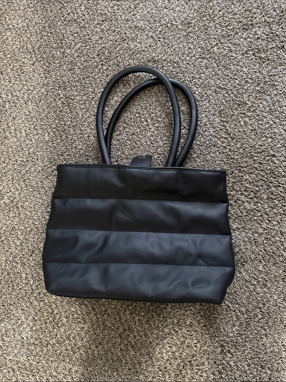 Black Quilted Tote Bag - Unbranded